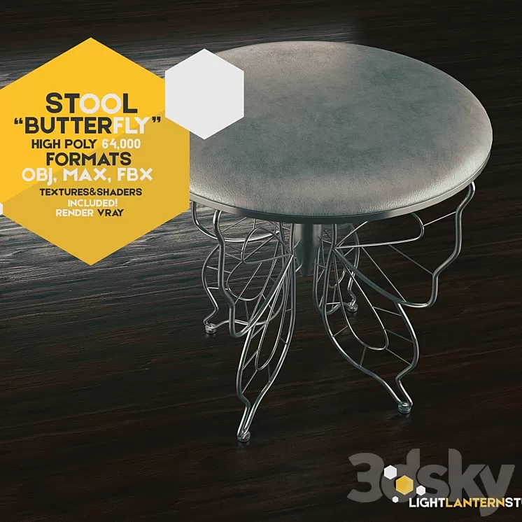 Stool Butterfly 3D Model