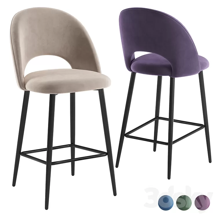 Stool Group Megan bar stool 3D Model Free Download