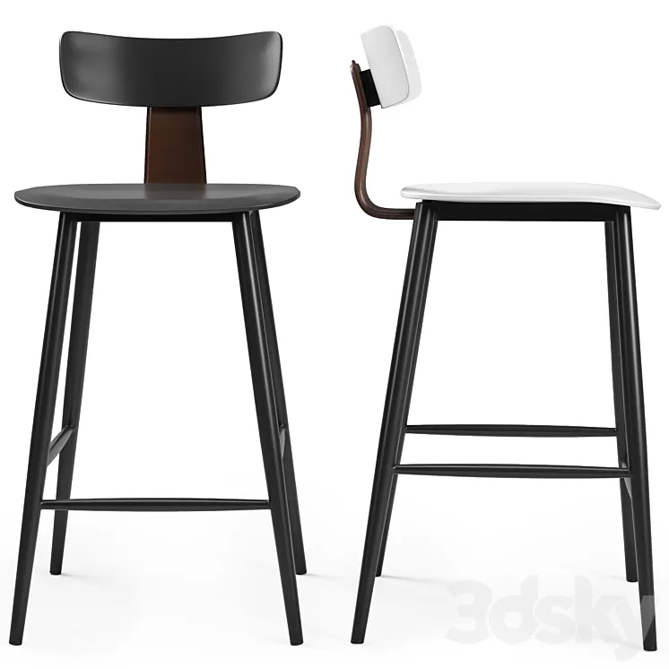 Stool Group Semi-bar chair ANT 3D Model Free Download