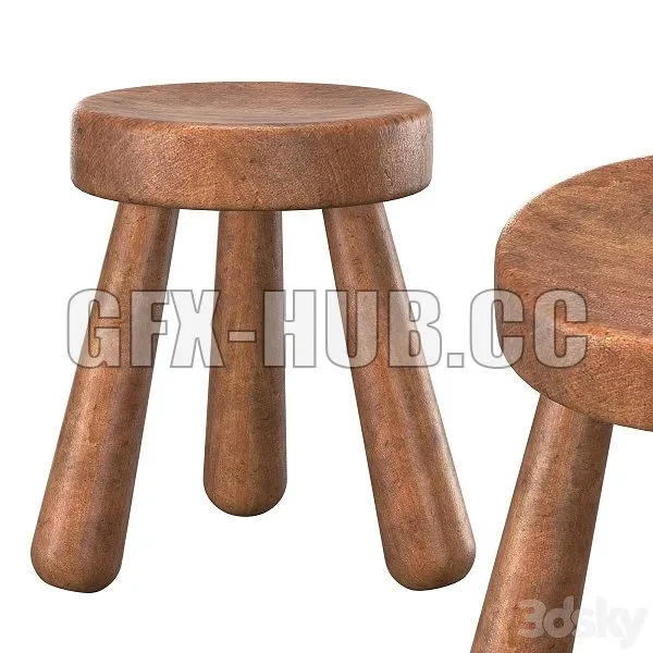 STOOL INGVAR HILDINGSSON 1940 3D Model STOOL INGVAR HILDINGSSON 1940 3D Model