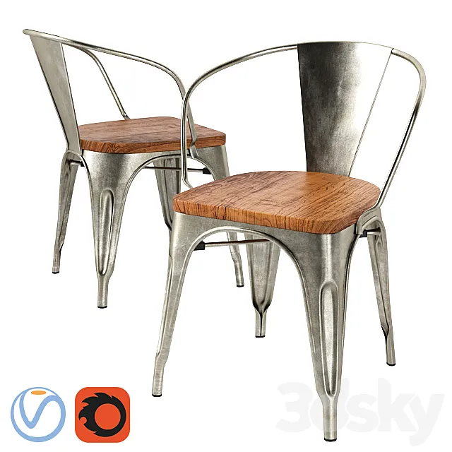 Stool Marais Arms 3D Model