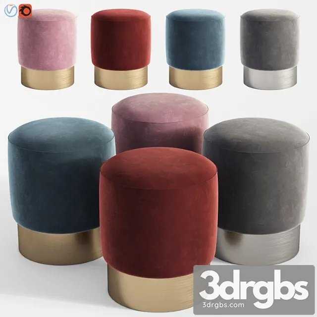 Stool Pall Mall Eichholtz 3D Model Download