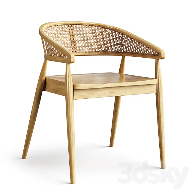 Stool rattan wood 3D Model Stool rattan wood 3D Model