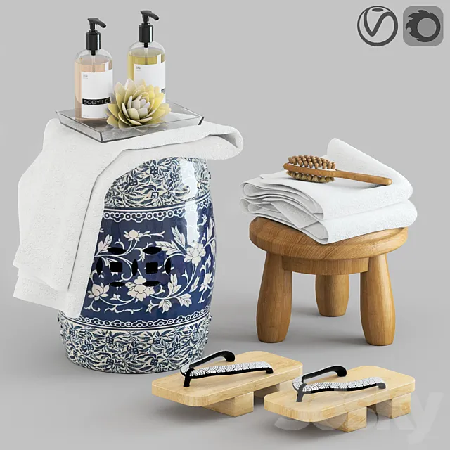 Stools in the bathroom 3D Model