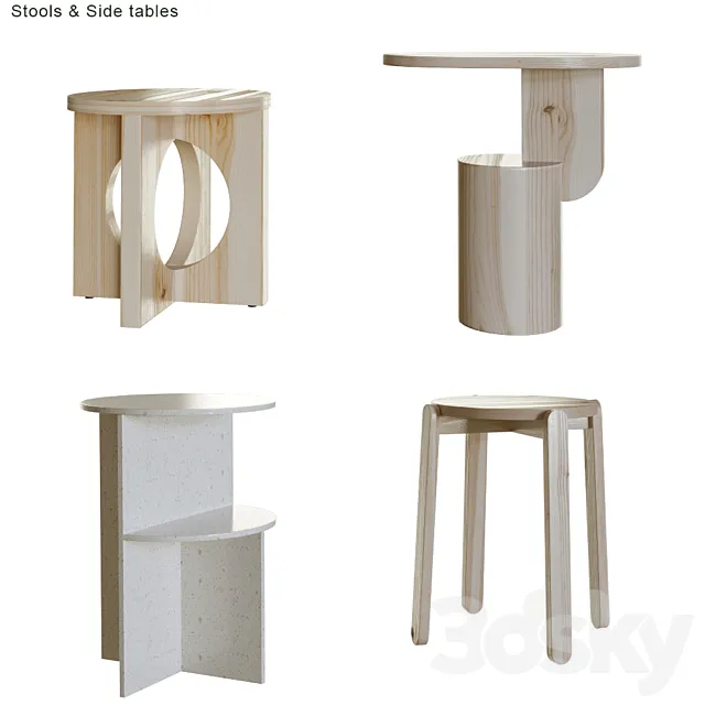 Stools & Side tables # 1 3D Model Stools & Side tables # 1 3D Model