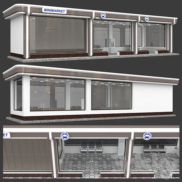 Stop with a shop 3D Model Stop with a shop 3D Model