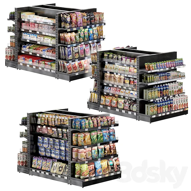 Store shelves 3D Model