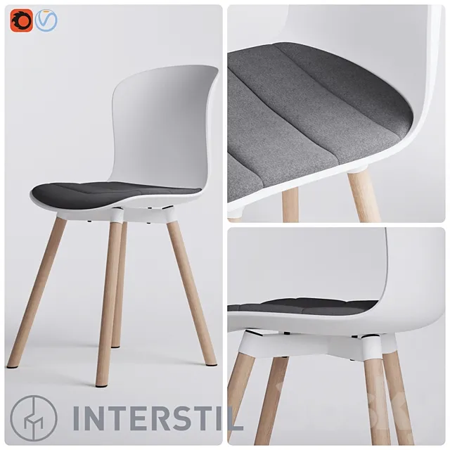 Story dinning chair white 3D Model