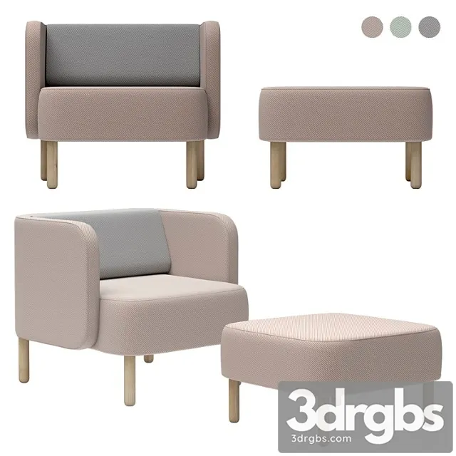 Story easy chair and pouf Story easy chair and pouf