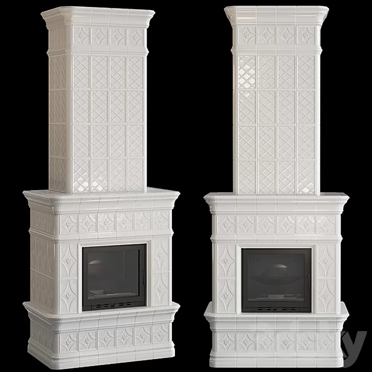 Stove – fireplace with tiles 3D Model