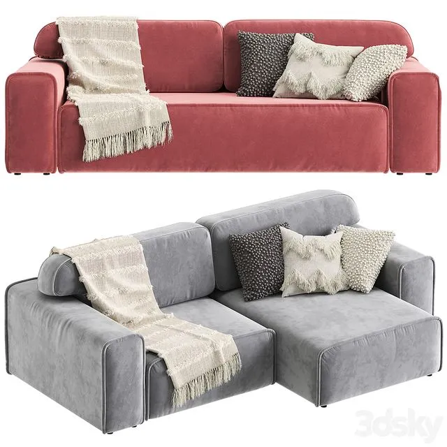 Straight and corner sofa Viena 3D Model Straight and corner sofa Viena 3D Model