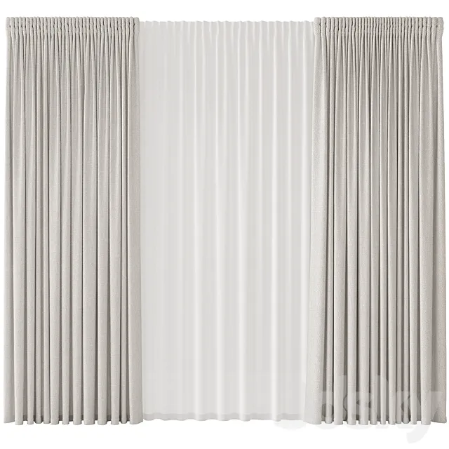 Straight light curtains 3D Model Straight light curtains 3D Model
