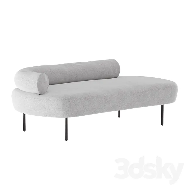 Straight Sofa Gray Adelaide 3DModel Straight Sofa Gray Adelaide 3DModel