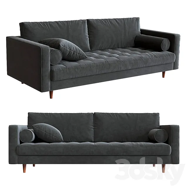 Straight sofa three-seater Article Sven 3D Model