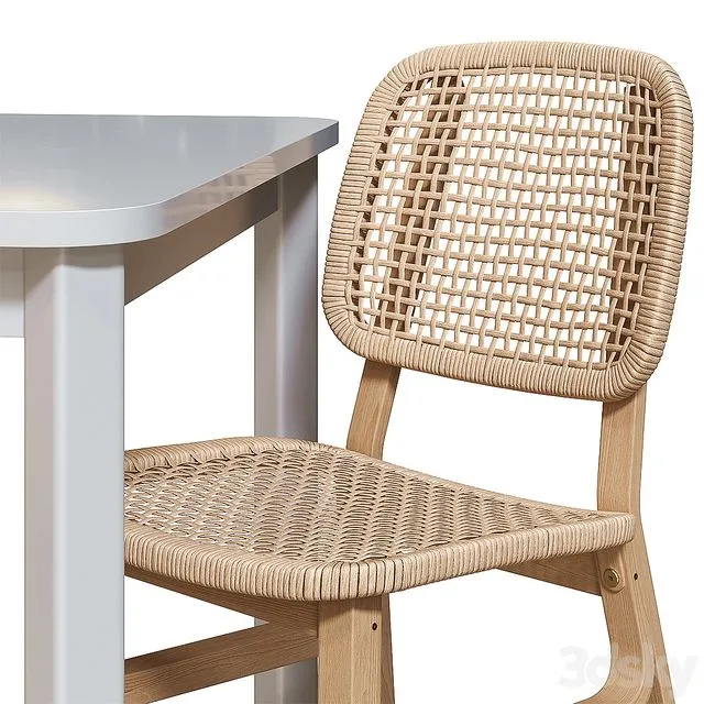 STRANDTORP VOXLOV IKEA table and chairs 3D Model