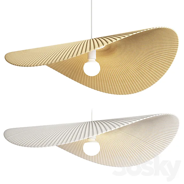 Straw Fabric Pendant Light 80 3D Model Straw Fabric Pendant Light 80 3D Model