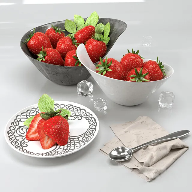 Strawberry set 3DModel