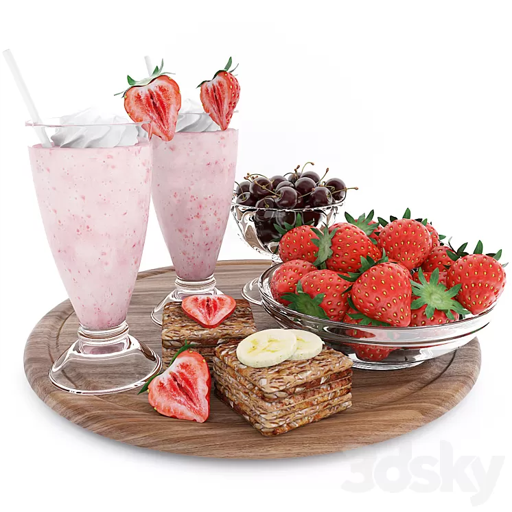 Strawberry summer set 3D Model