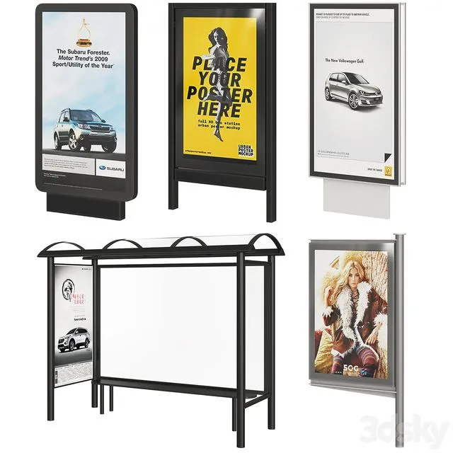 Street Advertising 3D Model Street Advertising 3D Model