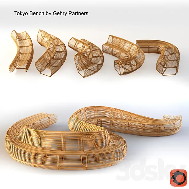 street bench 3D Model street bench 3D Model