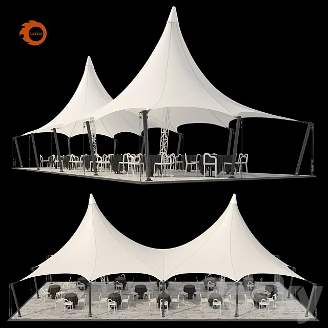 Street Cafe 3D Model