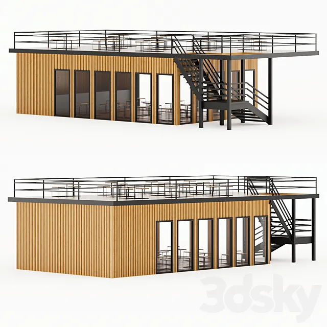 Street Cafe 3D Model