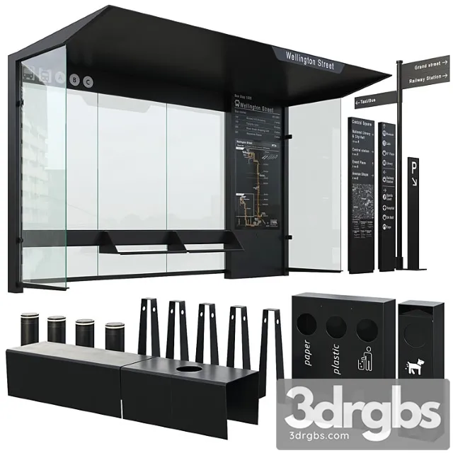 Street elements 3D Model Download Street elements 3D Model Download