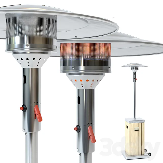 Street infrared gas heater wood 3D Model Street infrared gas heater wood 3D Model