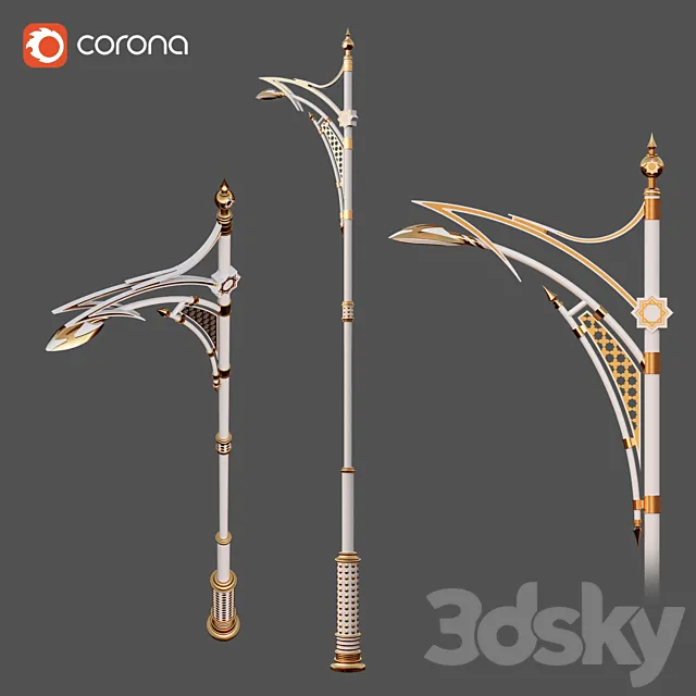 Street lamp pattern detailed 02 3D Model