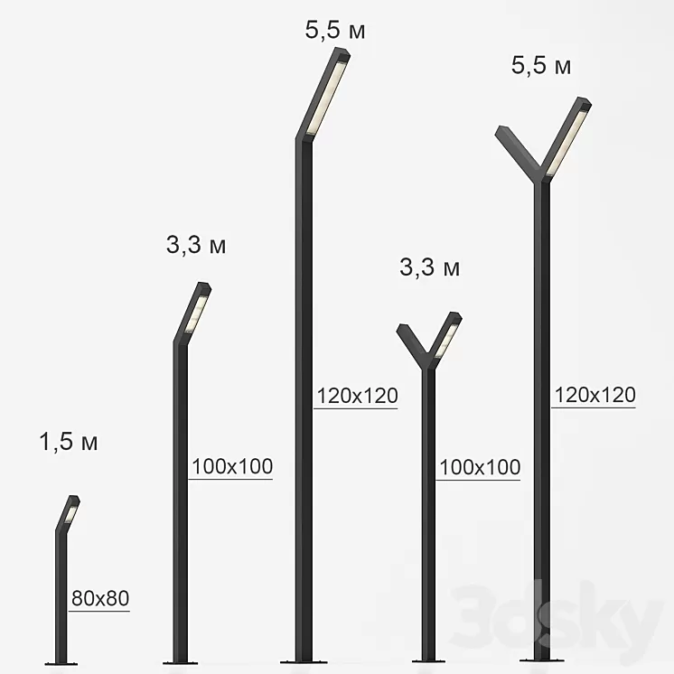Street lights Integral part 2 3D Model