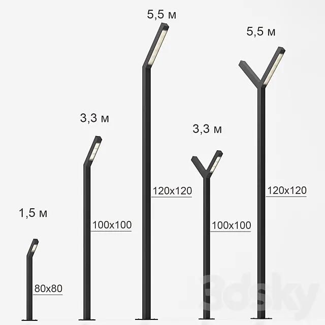 Street lights Integral part 2 3DModel