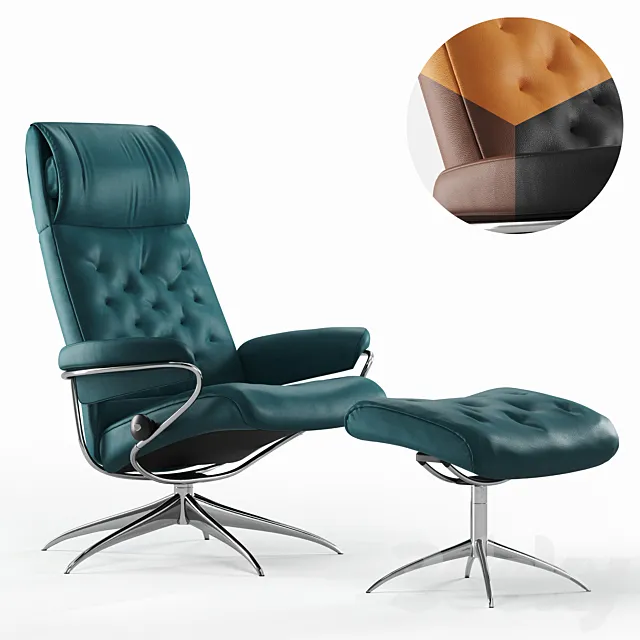Stressless Metro chair high back std base 3D Model