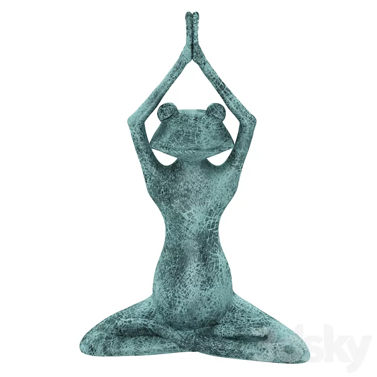 Stretching Yoga Frog Figurine 3D Model