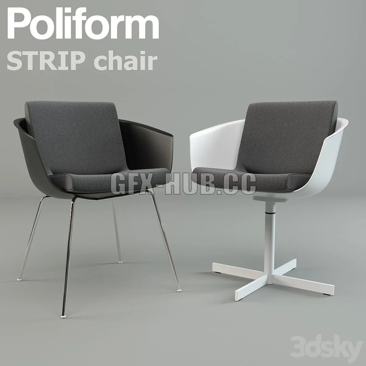 Strip Chair by Poliform 3D Model Strip Chair by Poliform 3D Model