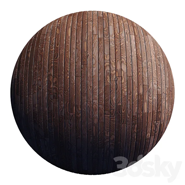 Striped Wood + Light Panels D _ PBR 4K _ 2 Mats 3D Model