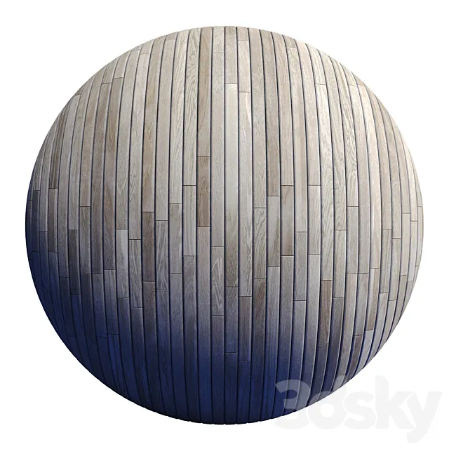 Striped Wood + Light Panels H _ PBR 4K _ 2 Mats 3D Model