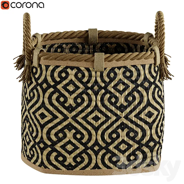 Stripes basket 3DModel Stripes basket 3DModel