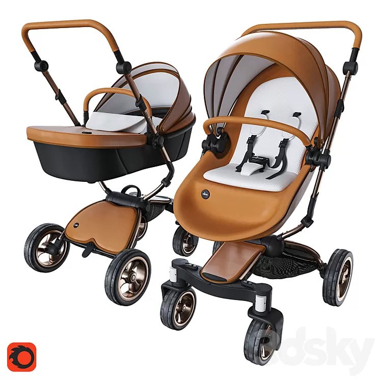 Stroller Mima Xari Camel 3D Model