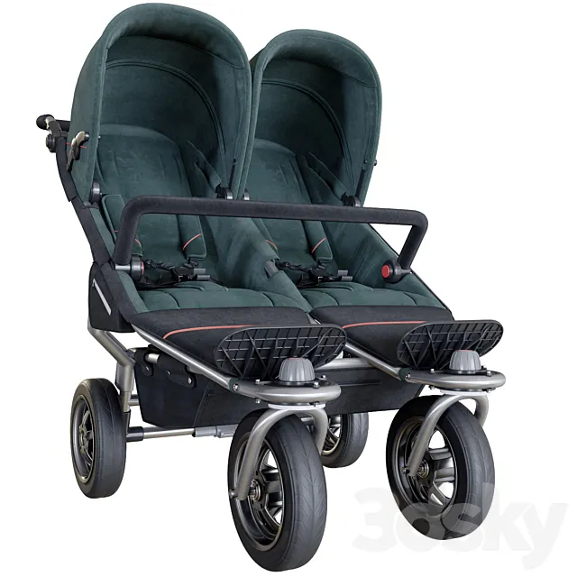 Stroller TFK Twin Adventure 2019 Fossil 3D Model