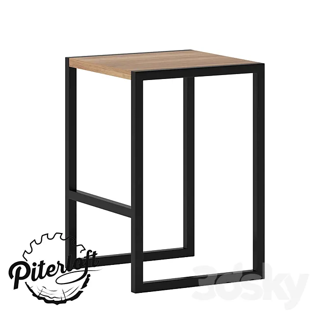 Strong stool in loft style 3D Model Strong stool in loft style 3D Model
