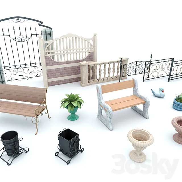 Structure and exterior items 3DModel Structure and exterior items 3DModel