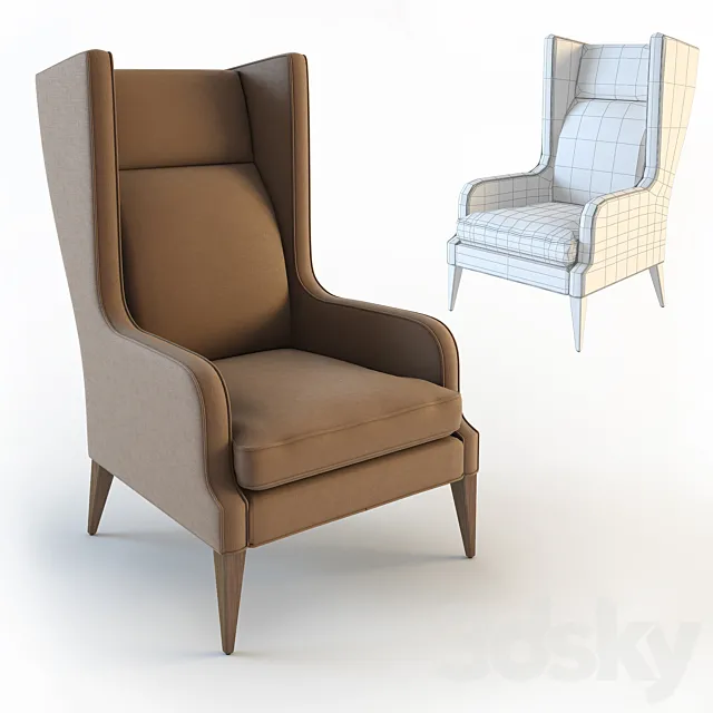 Stuart Scott Alae Wing Chair 3D Model Stuart Scott Alae Wing Chair 3D Model