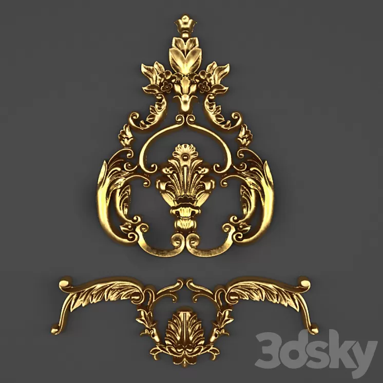 Stucco cartouche crown. 3D Model Stucco cartouche crown. 3D Model