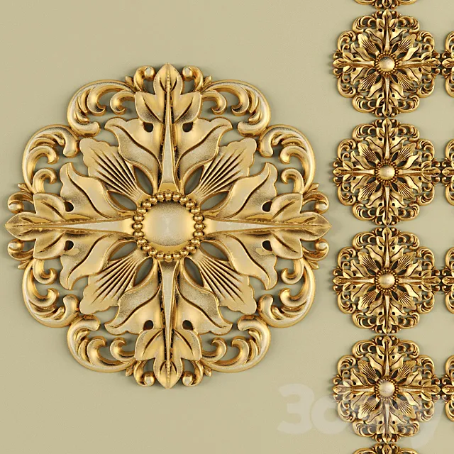 Stucco ceiling. 3D Model