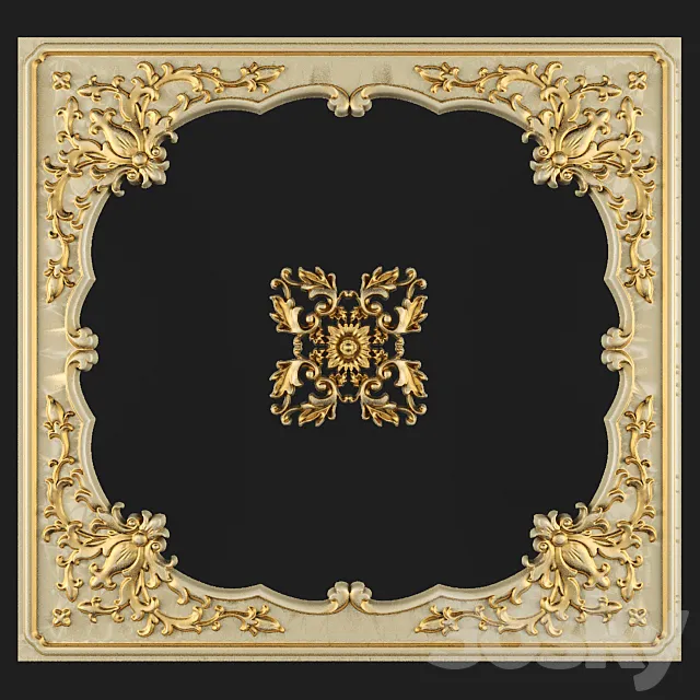 Stucco ceiling. 3D Model