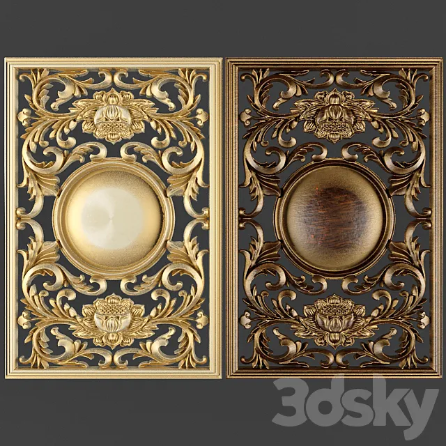 Stucco ceiling. 3D Model