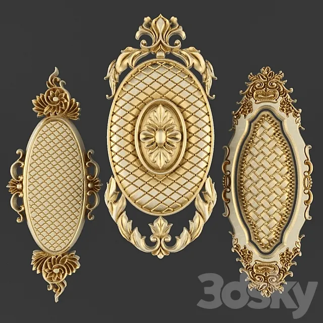 Stucco ceiling. 3D Model