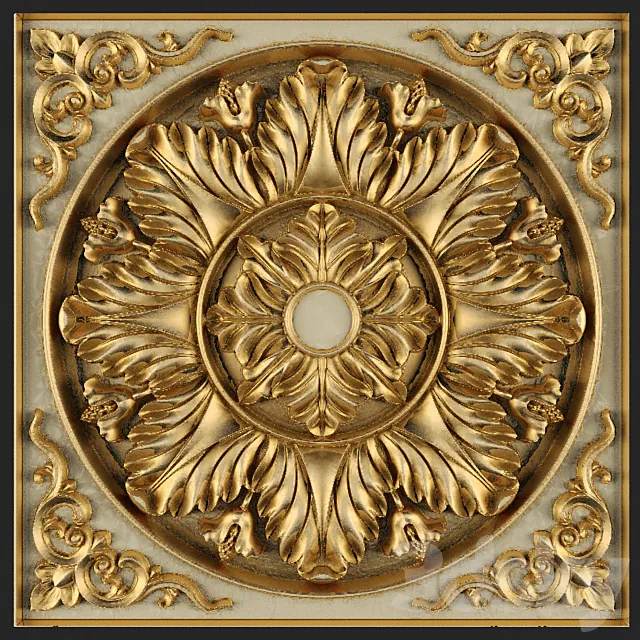 Stucco ceiling. 3D Model