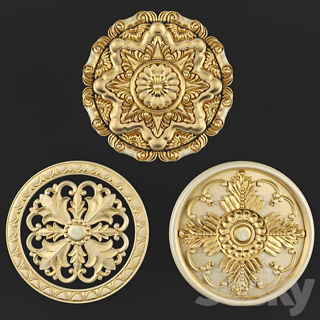 Stucco ceiling. 3DModel