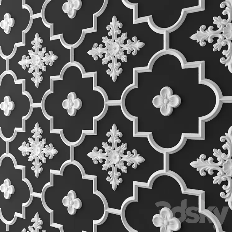 Stucco ceiling socket 3D Model Stucco ceiling socket 3D Model